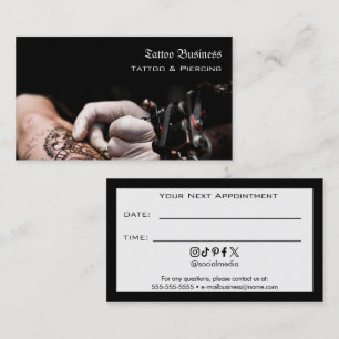 Visite Carte de rappel de rendez-vous de salon de tatouag