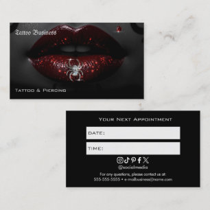 Visite Carte de rappel de rendez-vous de salon de tatouag