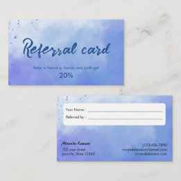 Visite Carte de recommandation avec fond aquarelle