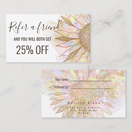 Visite carte de recommandation design (Devant / Derrière)