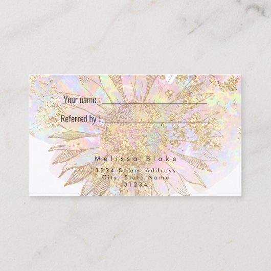 Visite carte de recommandation design (Dos)