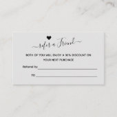 Visite Carte de recommandation, Référer un ami, Carte de  (Devant)