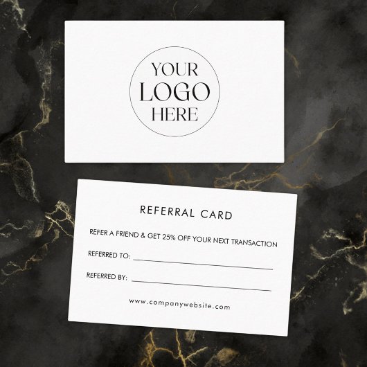 Visite Carte de recommandation simple avec logo d'entrepr