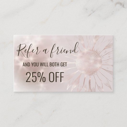 Visite carte de recommandation tournesol (Devant)