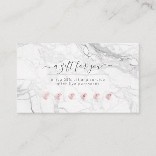 Visite Carte de récompense PixDezines Marble Blush Pink (Devant)