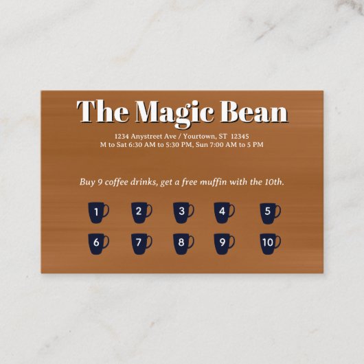 Visite Carte de récompenses pour clients de café (Devant)