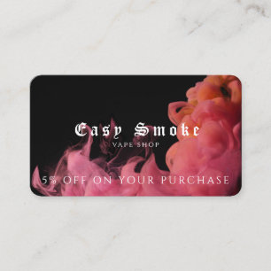 Visite Carte de réduction pour entreprise de vape shop