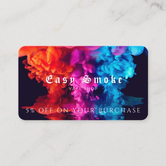 Visite Carte de réduction professionnelle Vape Shop (Devant)