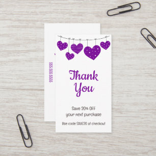Visite Carte de réduction Purple Heart Garland