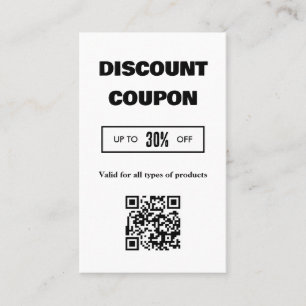 Visite Carte de réduction QR Code minimaliste moderne