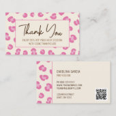 Visite Carte de réduction rose Merci (Devant / Derrière)