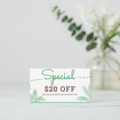 Visite Carte de réduction : Service de massothérapie (Debout devant)