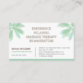 Visite Carte de réduction : Service de massothérapie (Dos)