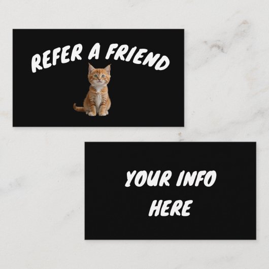 VISITE CARTE DE RÉFÉRENCE CHAT CAT (Devant / Derrière)