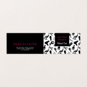 Visite Carte de référence Chic Black & Hot Pink Hair Salo (Extérieur déplié)