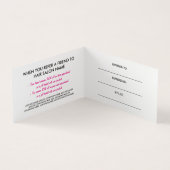 Visite Carte de référence Chic Black & Hot Pink Hair Salo (Intérieur)