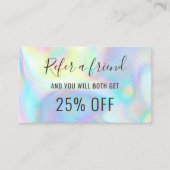 Visite carte de référence couleur pastel faux holographe (Devant)