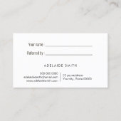 Visite carte de référence couleurs pastel (Dos)