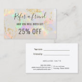 Visite carte de référence de l'arrière - plan opal blanc (Devant / Derrière)