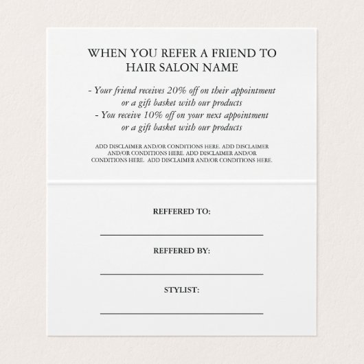 Visite Carte de référence de salon de coiffure ciseaux ar (Intérieur déplié)