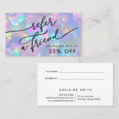 Visite carte de référence de texture opale (Devant / Derrière)