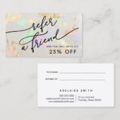 Visite carte de référence de texture opale blanche (Devant / Derrière)