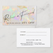 Visite carte de référence de texture opale blanche (Devant / Derrière)