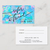 Visite carte de référence de texture opale bleue (Devant / Derrière)