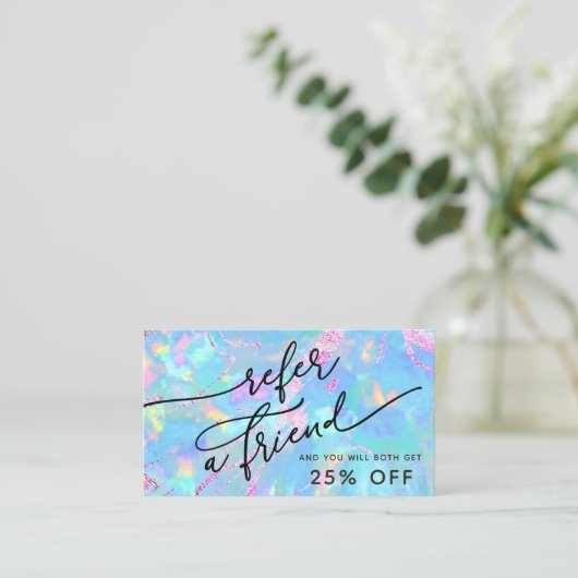 Visite carte de référence de texture opale bleue (Debout devant)