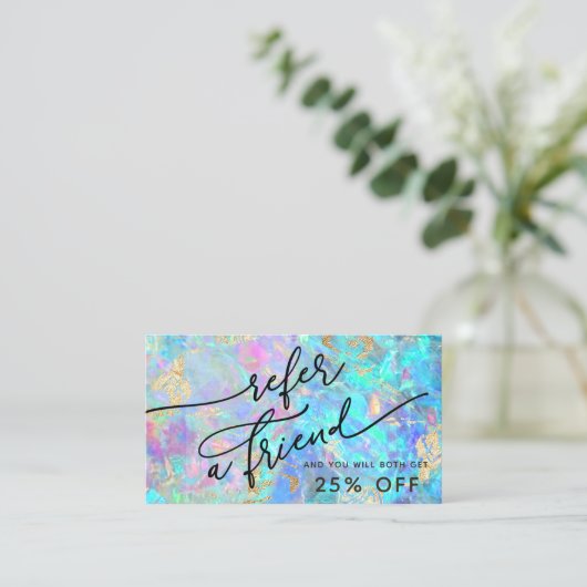 Visite carte de référence de texture opale cristalline (Debout devant)