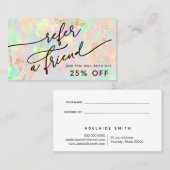 Visite carte de référence de texture opale fausse iridesc (Devant / Derrière)