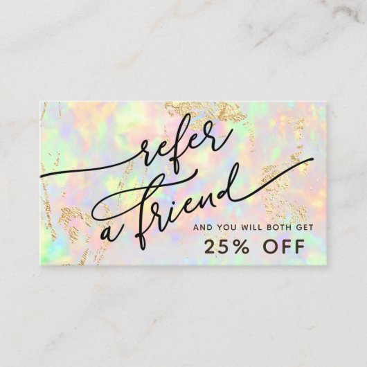 Visite carte de référence de texture opale fausse iridesc (Devant)