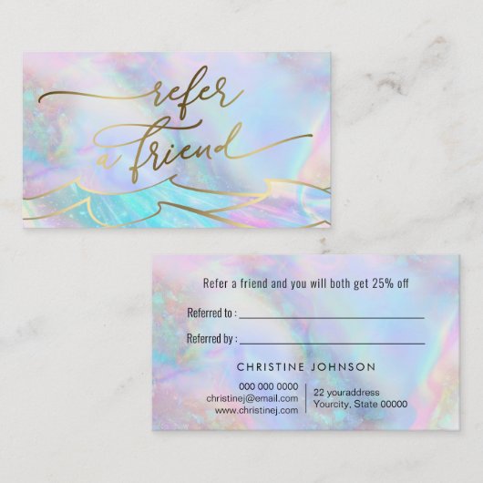 Visite carte de référence des vagues océaniques (Devant / Derrière)