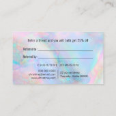 Visite carte de référence des vagues océaniques (Dos)