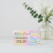Visite carte de référence pastel lotus design (Debout devant)