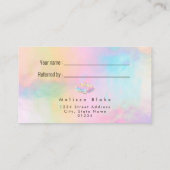 Visite carte de référence pastel lotus design (Dos)