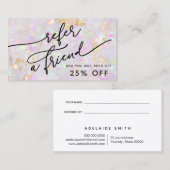 Visite carte de référence pastel opal texture (Devant / Derrière)