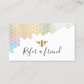 Visite carte de référence pour abeille pastel honeycomb f (Devant)