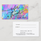 Visite carte de référence pour la texture opale du feu (Devant / Derrière)