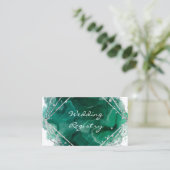 Visite Carte de registre de mariage vert et argent à join (Debout devant)