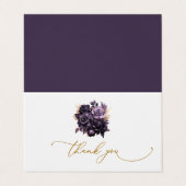 Visite Carte de remerciement aux élégantes roses violette (Extérieur déplié)