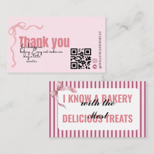 Visite Carte de remerciement de la boulangerie à ruban ro