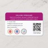 Visite Carte de remerciement de notaire public avec code (Dos)