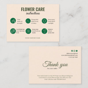 Visite Carte de remerciement de soins de fleurs d'icône d