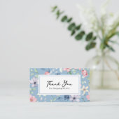 Visite Carte de remerciement d'insertion à code QR floral (Debout devant)
