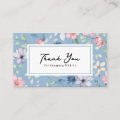 Visite Carte de remerciement d'insertion à code QR floral (Devant)