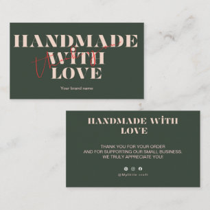 Visite Carte de remerciement fait main avec amour pour pe