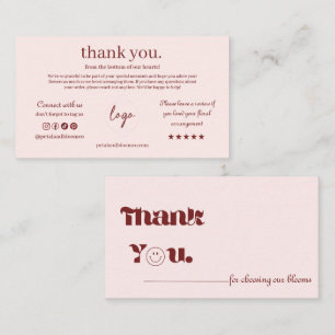 Visite Carte de remerciement florale élégante pour boutiq