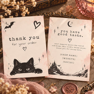 Visite Carte de remerciement gothique Black Cat