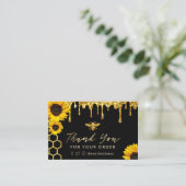 Visite carte de remerciement logo abeille (Debout devant)